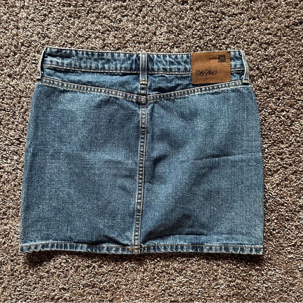 2000s Y2K Mossimo Denim Full Button Fly Mini Skirt Size 1 - Picture 3 of 3